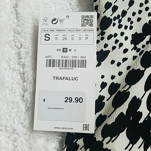 NWT Zara | Black and White Top Small - Picture 3 of 4